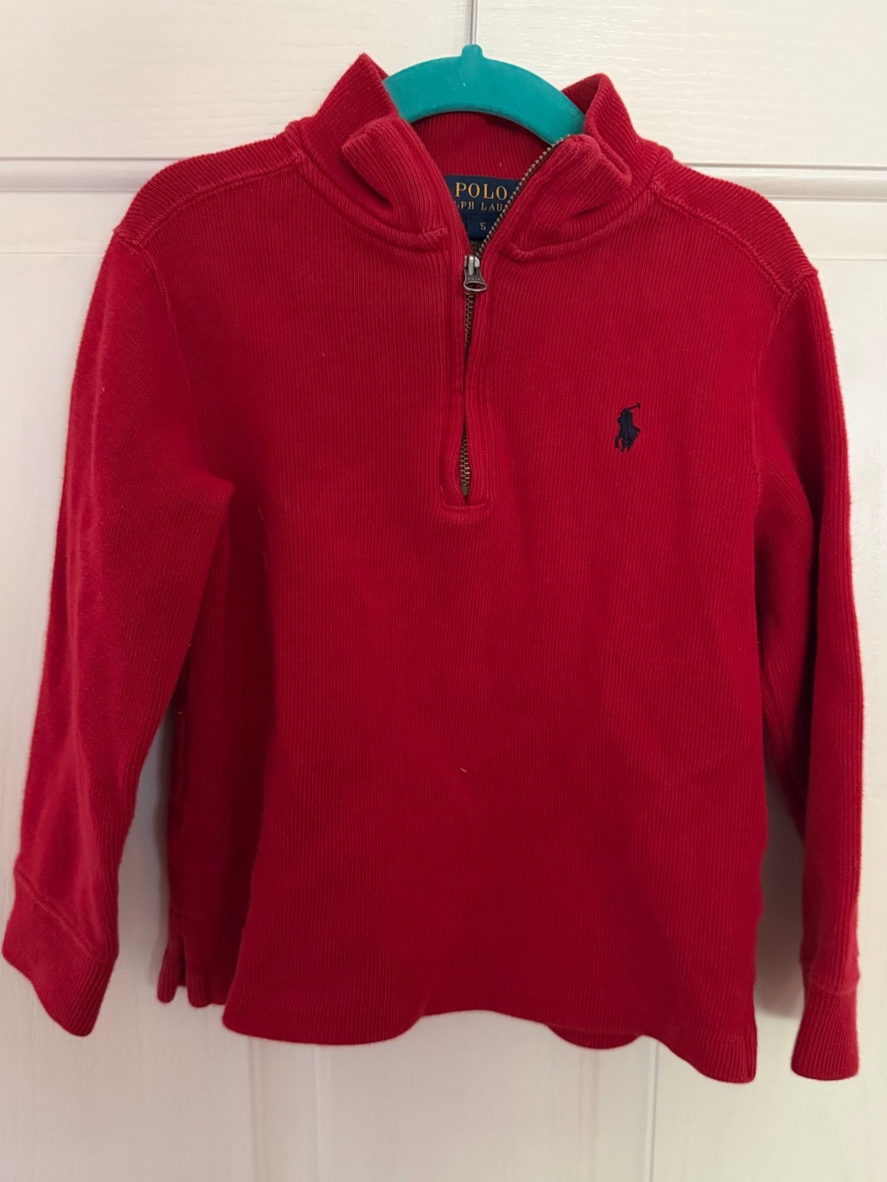 Polo by Ralph Lauren Red Quarter-Zip Pullover Kids Sweater